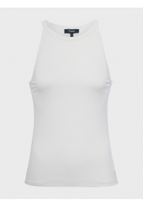 CROPPED HALTER TANK IN RIBBED KNIT