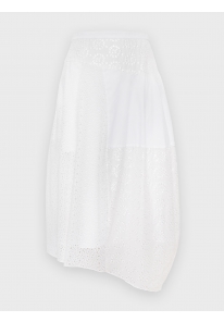 SILK COTTON EYELET ASYMMETRICAL PETITE BALLOON SKIRT