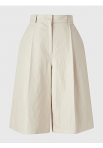 WIDE-LEG LEATHER HALF PANTS